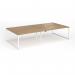 Connex Plus O Frame 3200 x 1600 x 725mm Back to Back Desk (4 x 1600mm) - White Frame Oak Top HCO3216-WH-O