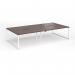Connex Plus O Frame 3200 x 1600 x 725mm Back to Back Desk (4 x 1600mm) - White Frame Walnut Top HCO3216-WH-W