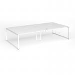 Connex Plus O Frame 3200 x 1600 x 725mm Back to Back Desk (4 x 1600mm) - White Frame White Top HCO3216-WH-WH