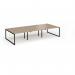 Connex Plus O Frame 3600 x 1600 x 725mm Back to Back Desk (6 x 1200mm) - Black Frame Kendal Oak Top HCO3616-K-KO