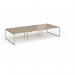 Connex Plus O Frame 3600 x 1600 x 725mm Back to Back Desk (6 x 1200mm) - Silver Frame Kendal Oak Top HCO3616-S-KO