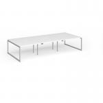 Connex Plus O Frame 3600 x 1600 x 725mm Back to Back Desk (6 x 1200mm) - Silver Frame White Top HCO3616-S-WH
