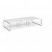 Connex Plus O Frame 3600 x 1600 x 725mm Back to Back Desk (6 x 1200mm) - Silver Frame White Top HCO3616-S-WH