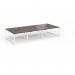 Connex Plus O Frame 3600 x 1600 x 725mm Back to Back Desk (6 x 1200mm) - White Frame Walnut Top HCO3616-WH-W