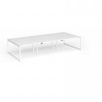 Connex Plus O Frame 3600 x 1600 x 725mm Back to Back Desk (6 x 1200mm) - White Frame White Top HCO3616-WH-WH