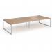 Connex Plus O Frame 3600 x 1600 x 725mm Back to Back Desk (4 x 1800mm) - Silver Frame Beech Top HCO36L16-S-B