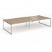 Connex Plus O Frame 3600 x 1600 x 725mm Back to Back Desk (4 x 1800mm) - Silver Frame Kendal Oak Top HCO36L16-S-KO