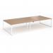 Connex Plus O Frame 3600 x 1600 x 725mm Back to Back Desk (4 x 1800mm) - White Frame Beech Top HCO36L16-WH-B
