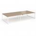 Connex Plus O Frame 3600 x 1600 x 725mm Back to Back Desk (4 x 1800mm) - White Frame Kendal Oak Top HCO36L16-WH-KO
