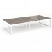Connex Plus O Frame 3600 x 1600 x 725mm Back to Back Desk (4 x 1800mm) - White Frame Nebraska Oak Top HCO36L16-WH-NO