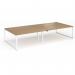 Connex Plus O Frame 3600 x 1600 x 725mm Back to Back Desk (4 x 1800mm) - White Frame Oak Top HCO36L16-WH-O