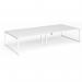 Connex Plus O Frame 3600 x 1600 x 725mm Back to Back Desk (4 x 1800mm) - White Frame White Top HCO36L16-WH-WH