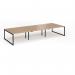 Connex Plus O Frame 4200 x 1600 x 725mm Back to Back Desk (6 x 1400mm) - Black Frame Beech Top HCO4216-K-B