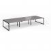 Connex Plus O Frame 4200 x 1600 x 725mm Back to Back Desk (6 x 1400mm) - Black Frame Grey Oak Top HCO4216-K-GO