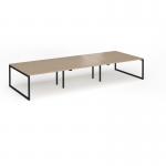 Connex Plus O Frame 4200 x 1600 x 725mm Back to Back Desk (6 x 1400mm) - Black Frame Kendal Oak Top HCO4216-K-KO