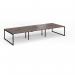 Connex Plus O Frame 4200 x 1600 x 725mm Back to Back Desk (6 x 1400mm) - Black Frame Walnut Top HCO4216-K-W