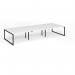 Connex Plus O Frame 4200 x 1600 x 725mm Back to Back Desk (6 x 1400mm) - Black Frame White Top HCO4216-K-WH