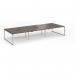 Connex Plus O Frame 4200 x 1600 x 725mm Back to Back Desk (6 x 1400mm) - Silver Frame Walnut Top HCO4216-S-W