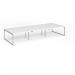 Connex Plus O Frame 4200 x 1600 x 725mm Back to Back Desk (6 x 1400mm) - Silver Frame White Top HCO4216-S-WH