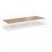 Connex Plus O Frame 4200 x 1600 x 725mm Back to Back Desk (6 x 1400mm) - White Frame Beech Top HCO4216-WH-B