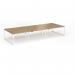 Connex Plus O Frame 4200 x 1600 x 725mm Back to Back Desk (6 x 1400mm) - White Frame Oak Top HCO4216-WH-O