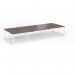Connex Plus O Frame 4200 x 1600 x 725mm Back to Back Desk (6 x 1400mm) - White Frame Walnut Top HCO4216-WH-W