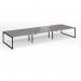 Connex Plus O Frame 4800 x 1600 x 725mm Back to Back Desk (6 x 1600mm) - Black Frame Grey Oak Top HCO4816-K-GO