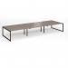 Connex Plus O Frame 4800 x 1600 x 725mm Back to Back Desk (6 x 1600mm) - Black Frame Nebraska Oak Top HCO4816-K-NO
