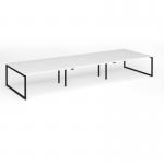 Connex Plus O Frame 4800 x 1600 x 725mm Back to Back Desk (6 x 1600mm) - Black Frame White Top HCO4816-K-WH