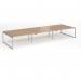 Connex Plus O Frame 4800 x 1600 x 725mm Back to Back Desk (6 x 1600mm) - Silver Frame Beech Top HCO4816-S-B