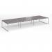 Connex Plus O Frame 4800 x 1600 x 725mm Back to Back Desk (6 x 1600mm) - Silver Frame Grey Oak Top HCO4816-S-GO