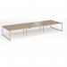 Connex Plus O Frame 4800 x 1600 x 725mm Back to Back Desk (6 x 1600mm) - Silver Frame Kendal Oak Top HCO4816-S-KO