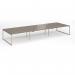Connex Plus O Frame 4800 x 1600 x 725mm Back to Back Desk (6 x 1600mm) - Silver Frame Nebraska Oak Top HCO4816-S-NO