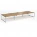 Connex Plus O Frame 4800 x 1600 x 725mm Back to Back Desk (6 x 1600mm) - Silver Frame Oak Top HCO4816-S-O