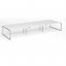 Connex Plus O Frame 4800 x 1600 x 725mm Back to Back Desk (6 x 1600mm) - Silver Frame White Top HCO4816-S-WH