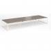 Connex Plus O Frame 4800 x 1600 x 725mm Back to Back Desk (6 x 1600mm) - White Frame Nebraska Oak Top HCO4816-WH-NO