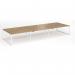 Connex Plus O Frame 4800 x 1600 x 725mm Back to Back Desk (6 x 1600mm) - White Frame Oak Top HCO4816-WH-O