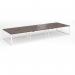 Connex Plus O Frame 4800 x 1600 x 725mm Back to Back Desk (6 x 1600mm) - White Frame Walnut Top HCO4816-WH-W