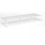 Connex Plus O Frame 4800 x 1600 x 725mm Back to Back Desk (6 x 1600mm) - White Frame White Top HCO4816-WH-WH