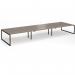 Connex Plus O Frame 5400 x 1600 x 725mm Back to Back Desk (6 x 1800mm) - Black Frame Nebraska Oak Top HCO5416-K-NO