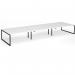 Connex Plus O Frame 5400 x 1600 x 725mm Back to Back Desk (6 x 1800mm) - Black Frame White Top HCO5416-K-WH