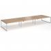 Connex Plus O Frame 5400 x 1600 x 725mm Back to Back Desk (6 x 1800mm) - Silver Frame Beech Top HCO5416-S-B