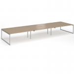 Connex Plus O Frame 5400 x 1600 x 725mm Back to Back Desk (6 x 1800mm) - Silver Frame Kendal Oak Top HCO5416-S-KO
