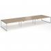 Connex Plus O Frame 5400 x 1600 x 725mm Back to Back Desk (6 x 1800mm) - Silver Frame Kendal Oak Top HCO5416-S-KO