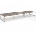 Connex Plus O Frame 5400 x 1600 x 725mm Back to Back Desk (6 x 1800mm) - Silver Frame Nebraska Oak Top HCO5416-S-NO