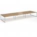 Connex Plus O Frame 5400 x 1600 x 725mm Back to Back Desk (6 x 1800mm) - Silver Frame Oak Top HCO5416-S-O