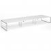 Connex Plus O Frame 5400 x 1600 x 725mm Back to Back Desk (6 x 1800mm) - Silver Frame White Top HCO5416-S-WH