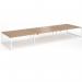 Connex Plus O Frame 5400 x 1600 x 725mm Back to Back Desk (6 x 1800mm) - White Frame Beech Top HCO5416-WH-B