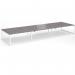 Connex Plus O Frame 5400 x 1600 x 725mm Back to Back Desk (6 x 1800mm) - White Frame Grey Oak Top HCO5416-WH-GO