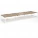 Connex Plus O Frame 5400 x 1600 x 725mm Back to Back Desk (6 x 1800mm) - White Frame Kendal Oak Top HCO5416-WH-KO